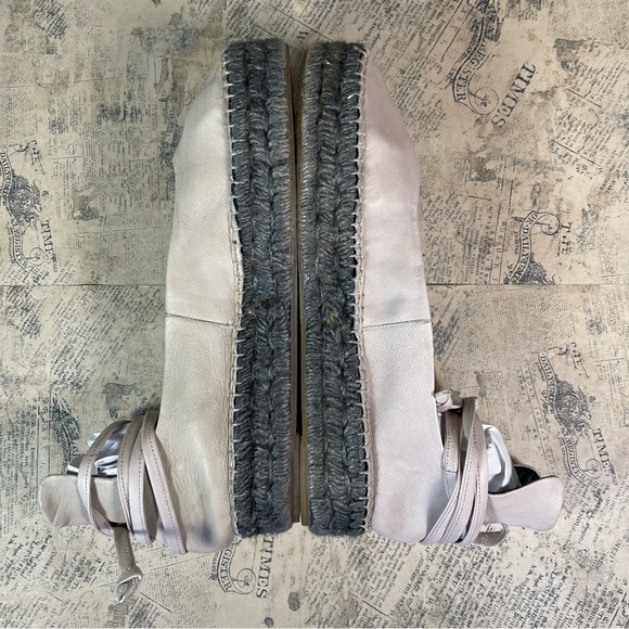 Zero + Maria Cornejo Zana Flatform Lace Up Ankle Espadrilles Flats - Picture 9 of 14